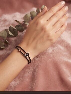 TORY BURCH Authentic Designer Double-Wrap &  Charm Slider Bracelet.